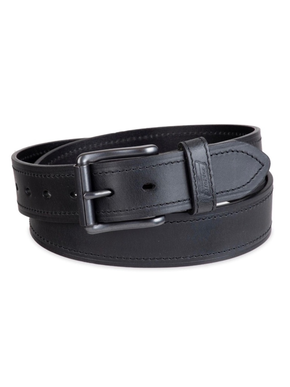 Genuine Dickies, Casual Black Leather Work Belt with Roller Buckle, Black, 32